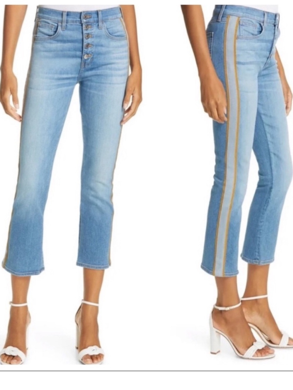 Veronica Beard Carolyn Baby Boot High Rise Tuxedo Stripe Crop Jeans 29/8